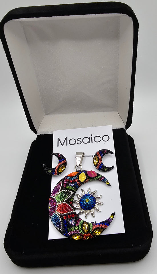 Mosaico Hand Made Pendant/Earring Set