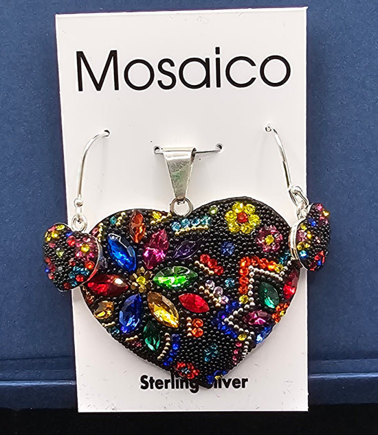 Mosaico Hand Made Pendant/Earring Set