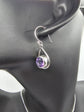 India Gems Amethyst and Pearl Earrings with Matching Pendant and Chain