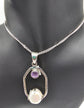 India Gems Amethyst and Pearl Earrings with Matching Pendant and Chain