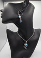India Gems Blue Amethyst Earrings with Matching Pendant and chain