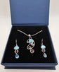 India Gems Blue Amethyst Earrings with Matching Pendant and chain