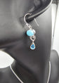 India Gems Blue Amethyst Earrings with Matching Pendant and chain