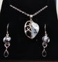 India Gems Gray and Black Amethyst Earrings with Matching Pendant with Chain