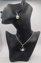 India Gems Pearl Earrings and Matching Pendant with chain