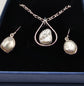 India Gems Pearl Earrings and Matching Pendant with chain