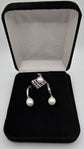 Special Concepts Criss-Cross Pattern Pendant with Pearl Earrings