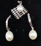Special Concepts Criss-Cross Pattern Pendant with Pearl Earrings