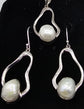 Special Concepts Dangling Eggplant Pearl Earrings with Matching Eggplant Pearl Pendant