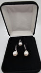 Special Concepts Long Dropping Spoon Pearl Earrings with Matching Pearl Pendant