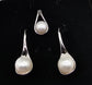 Special Concepts Long Dropping Spoon Pearl Earrings with Matching Pearl Pendant