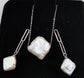 Special Concepts Square Paperclip Triangle Earrings with Matching Square Pendant with chain