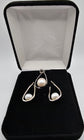 Special Concepts Dangling Long Teardrop Pearl Earrings with matching Teardrop Pearl Pendant