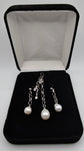 Special Concepts Dangling Long Chain Pearl Earrings with Matching  Pearl Pendant