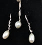 Special Concepts Dangling Long Wavy Pearl Earrings with matching Pearl Pendant